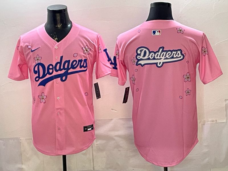 Men Nike 2026 Los Angeles Dodgers Blank Pink Sakura Edition Game MLB Jersey 009